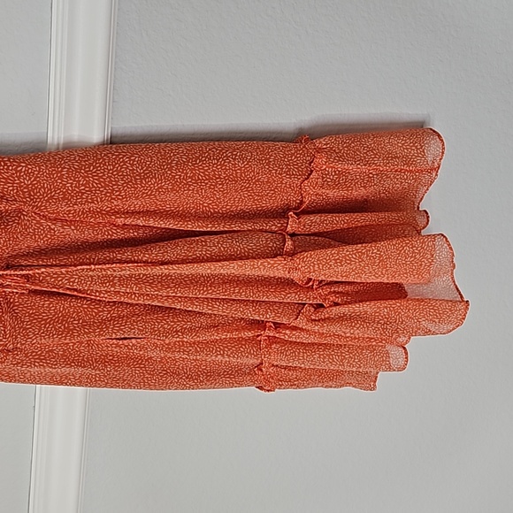 Abercrombie & Fitch Corset Tie Back Dress Orange White M - Picture 7 of 16